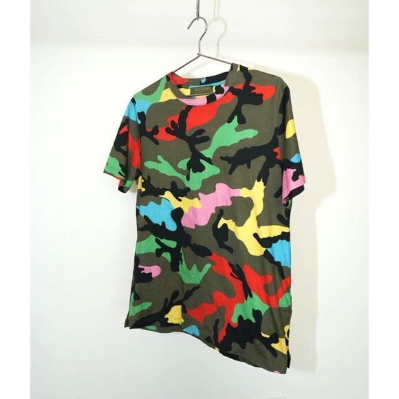 Valentino by Mario Valentino Multicolor Camouflage Tee Shirt Small Men's